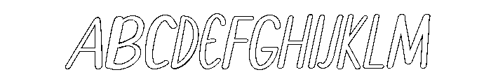 PG Sophie Slanted Outline Font UPPERCASE