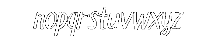 PG Sophie Slanted Outline Font LOWERCASE