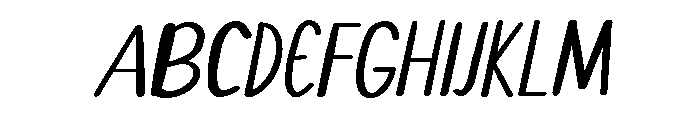 PG Sophie Slanted Font UPPERCASE