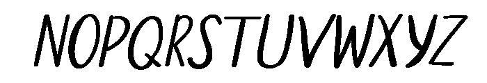 PG Sophie Slanted Font UPPERCASE