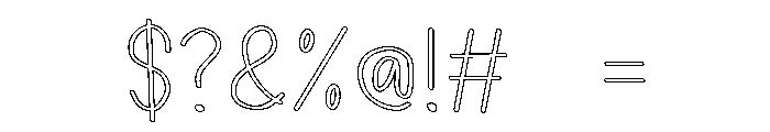 PG Sprigelle Outline Font OTHER CHARS