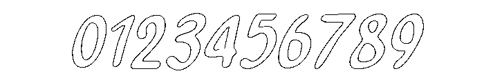 PG Summer Dream Slanted Outline Font OTHER CHARS