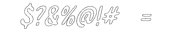 PG Summer Dream Slanted Outline Font OTHER CHARS