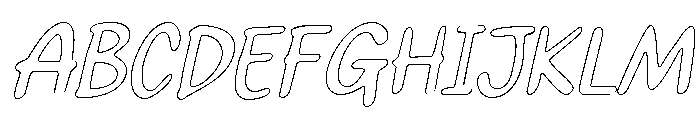 PG Summer Dream Slanted Outline Font UPPERCASE