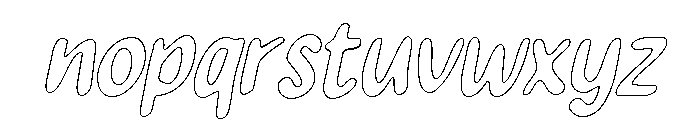 PG Summer Dream Slanted Outline Font LOWERCASE