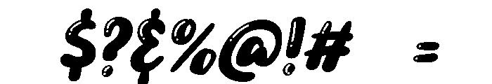PG Sweet Shine Slanted Font OTHER CHARS