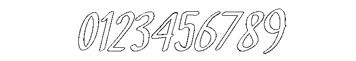 PG Valessia Oblique Outline Font OTHER CHARS