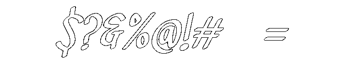 PG Valessia Oblique Outline Font OTHER CHARS