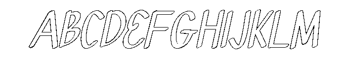PG Valessia Oblique Outline Font UPPERCASE