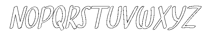 PG Valessia Oblique Outline Font UPPERCASE