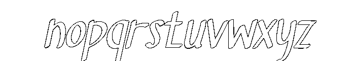 PG Valessia Oblique Outline Font LOWERCASE