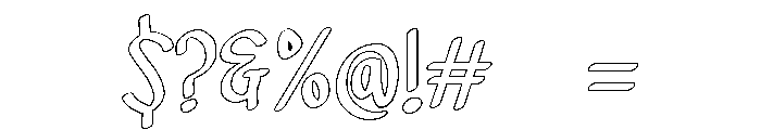PG Valessia Outline Font OTHER CHARS