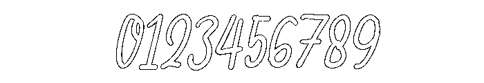 PG Wensokia Slanted Outline Font OTHER CHARS