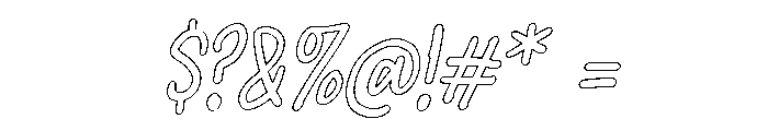 PG Wensokia Slanted Outline Font OTHER CHARS