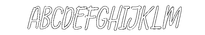 PG Wensokia Slanted Outline Font UPPERCASE