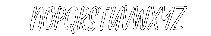 PG Wensokia Slanted Outline Font UPPERCASE