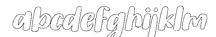 PG Whitelush Slanted Outline FONT