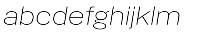 PG Gothique Extended ExtraLight Italic Font LOWERCASE