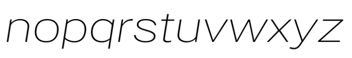 PG Gothique Extended ExtraLight Italic Font LOWERCASE