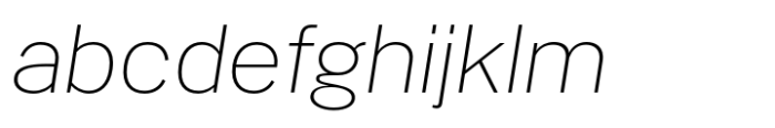 PG Gothique Wide ExtraLight Italic Font LOWERCASE