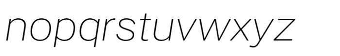 PG Gothique Wide ExtraLight Italic Font LOWERCASE