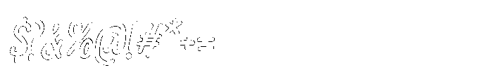 PG Grindless Oblique Outline Font OTHER CHARS