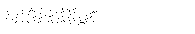 PG Grindless Oblique Outline Font UPPERCASE
