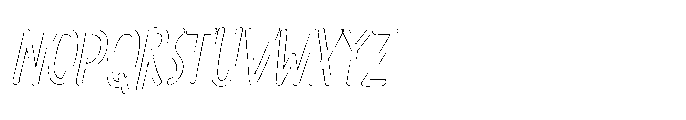 PG Grindless Oblique Outline Font UPPERCASE