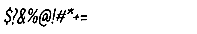 PG Grindless Oblique Font OTHER CHARS