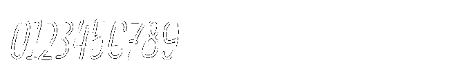 PG Grindless Thin Oblique Outline Font OTHER CHARS