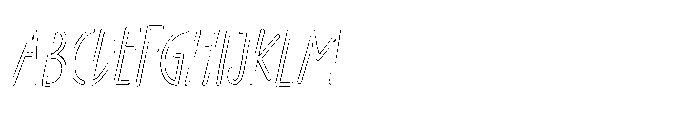PG Grindless Thin Oblique Outline Font UPPERCASE