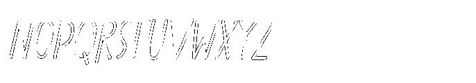 PG Grindless Thin Oblique Outline Font UPPERCASE
