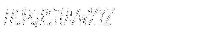 PG Grindless Thin Oblique Outline Font LOWERCASE