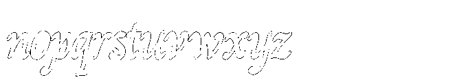 PG Vintagor Outline Font LOWERCASE