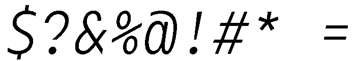 Phosphor Italic Font OTHER CHARS
