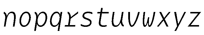 Phosphor Italic Font LOWERCASE