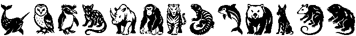 Phidias Animal Kingdom Dingbats otf (400) Font LOWERCASE