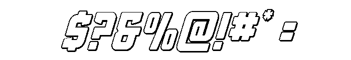 Phantom Storm 3D Italic Font OTHER CHARS