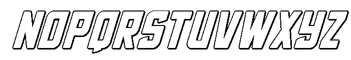 Phantom Storm 3D Italic Font LOWERCASE