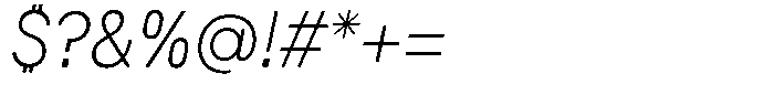Phase Grotesk ExtraLight It Font OTHER CHARS