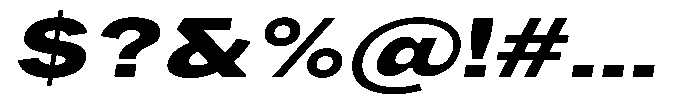 Phiano BlackExtExpSlant Font OTHER CHARS