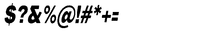 Phiano BlackExtraCondSlant Font OTHER CHARS
