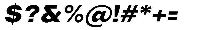 Phiano BlackSemiExpandedSlant Font OTHER CHARS