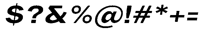 Phiano BoldExpandedSlant Font OTHER CHARS