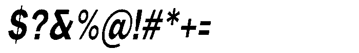 Phiano BoldExtraCondSlant Font OTHER CHARS