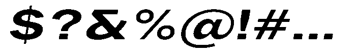 Phiano BoldExtraExpandedSlant Font OTHER CHARS