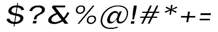 Phiano ExpandedSlant Font OTHER CHARS
