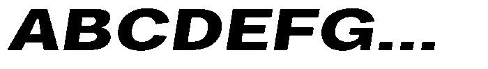 Phiano ExtBdExtExpSlant Font UPPERCASE