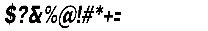 Phiano ExtBdExtraCondSlant Font OTHER CHARS