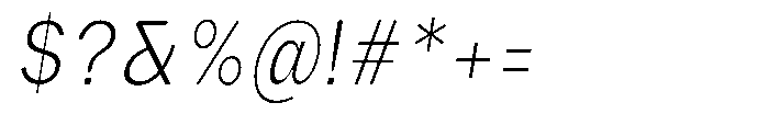 Phiano ExtLtCondSlant Font OTHER CHARS